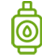 Green icon of a stability device with a leaf, indicating the reliable and stable operation of the hydroponic system